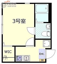 CSスクエア 1Kの間取図画像