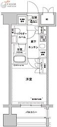 ライジングプレイス川崎 1Kの間取図画像