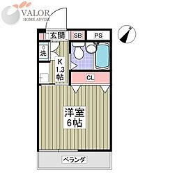 ライフインキシヤ 1Kの間取図画像