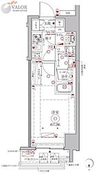 クレイシアIDZ鶴見 1Kの間取図画像