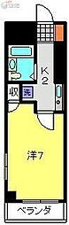 サンスカイパレス 1Kの間取図画像