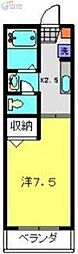 ブルーシャテロ 1Kの間取図画像