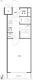 ルーブル武蔵小杉弐番館 1Kの間取図画像