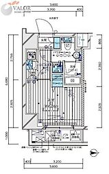 MAINSTAGE東神奈川2 1Kの間取図画像