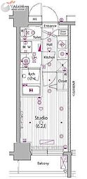 グランド・ガーラ桜木町駅前 1Kの間取図画像