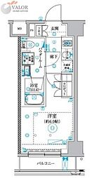 セジョリ横浜睦町 1Kの間取図画像