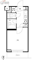 ルーブル大鳥居 1Kの間取図画像