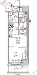 クレイシアIDZ川崎ザ・テラス 1DKの間取図画像
