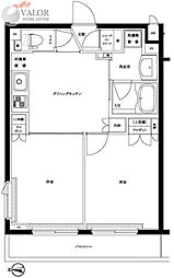 ルーブル東蒲田六番館 2DKの間取図画像