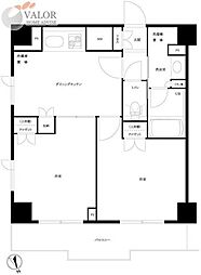 ルーブル仲六郷壱番館 2DKの間取図画像