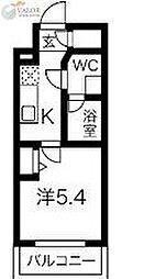 クラリッサ川崎ルーナ 1Kの間取図画像