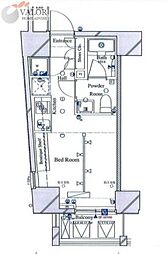 ARTESSIMOLINKDISERA ワンルームの間取図画像