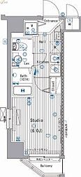 ガーラ・シティ川崎 1Kの間取図画像
