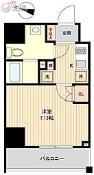 レノス新子安 1Kの間取図画像