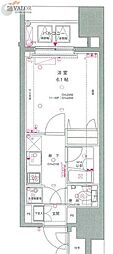 東京蒲田スクエアタワー 1Kの間取図画像