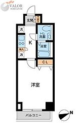 カッシア川崎レジデンス 1Kの間取図画像