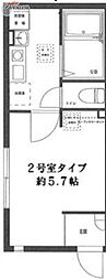 リーヴェルポート横浜南Applause 1Kの間取図画像