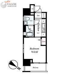 リクレイシア・コルテ川崎元木 1Kの間取図画像