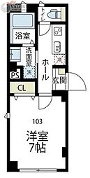 クリザンテム中幸町 1Kの間取図画像