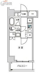 Risingplace武蔵新城 1Kの間取図画像
