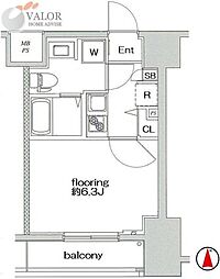 ヴェルステージ蒲田駅前 1Kの間取図画像