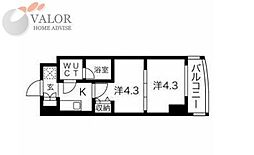 スパシエ蒲田グランドタワー 2Kの間取図画像