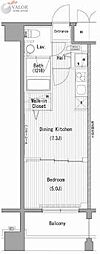 ガーラ・プレシャス横濱関内 1DKの間取図画像