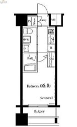 メインステージ平和島2 1Kの間取図画像