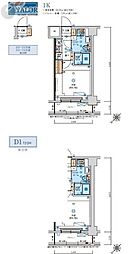 リヴシティ横濱七島町 1Kの間取図画像