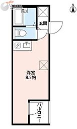 CuoreKamata ワンルームの間取図画像