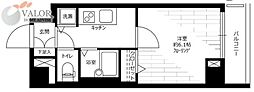 プレスタイル川崎 1Kの間取図画像