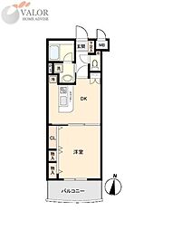 グリフィン横浜・東口弐番館 1DKの間取図画像