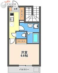 プレシャス生麦 1Kの間取図画像