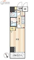 トーシンフェニックス新横濱イクシール 1Kの間取図画像