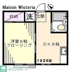 Maison Wisteria 1階1DKの間取り
