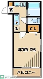 小田急小田原線 相武台前駅 徒歩12分の賃貸アパート 2階1Kの間取り