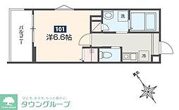 ＭＥＬＤＩＡ相模大野 1階1Kの間取り