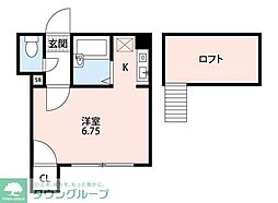 小田急小田原線 相模大野駅 バス6分 神奈川中央交通団地入口［相模原市］下車 徒歩20分の賃貸アパート 2階1Kの間取り