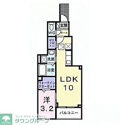 JR横浜線 淵野辺駅 バス10分 上宿下車 徒歩4分の賃貸アパート 1階1LDKの間取り