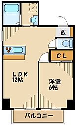 小田急小田原線 相模大野駅 徒歩1分の賃貸マンション 4階1LDKの間取り