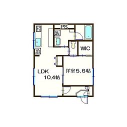 小田急小田原線 相模大野駅 徒歩4分の賃貸マンション 1階1LDKの間取り