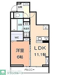 JR横浜線 矢部駅 徒歩6分の賃貸アパート 3階2LDKの間取り