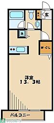 JR横浜線 淵野辺駅 徒歩3分の賃貸マンション 2階ワンルームの間取り