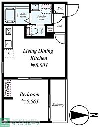 JR相模線 上溝駅 徒歩7分の賃貸アパート 2階1LDKの間取り