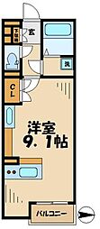 JR横浜線 橋本駅 バス15分 森の上下車 徒歩5分の賃貸アパート 1階1Kの間取り