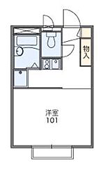 JR相模線 南橋本駅 徒歩8分の賃貸アパート 1階1Kの間取り