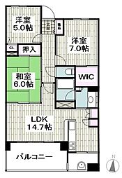 サンアリーナ相模大野 3LDKの間取図画像