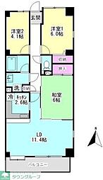 RIS中央林間 3LDKの間取図画像