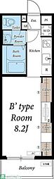 リブリ・CASAオダサガ 1Kの間取図画像