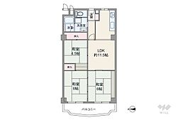 クローバーハイツ高槻総持寺 3LDKの間取図画像